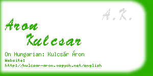 aron kulcsar business card